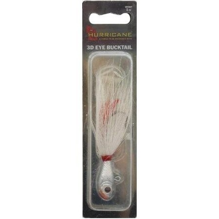 Hurricane 3D Eye Bucktail White 2Oz SBJ3D-20-1